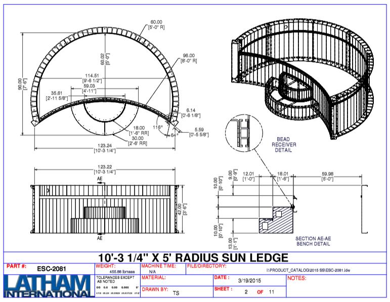 5' Radius Steel Wedding Cake Step 42" (10' 3 1/4" Wide) w/ Sunledge